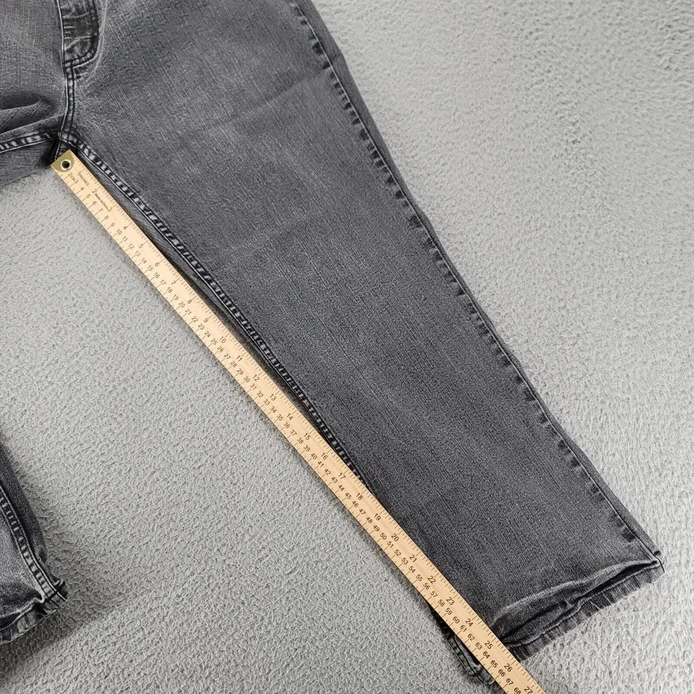 LL Bean Jeans Womens 18 Petite Black Dark Wash‎ Casual Denim Outdoors XK89 Logo